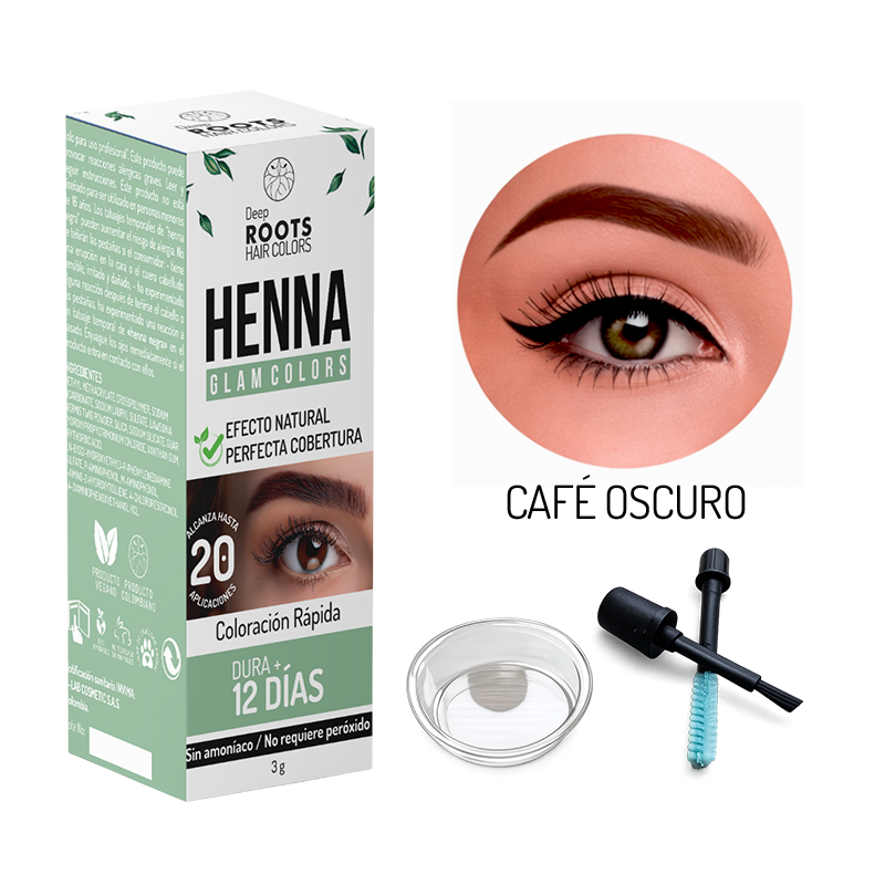 Henna Glam Colors Café Oscuro | Tiñe tus cejas con el mejor color